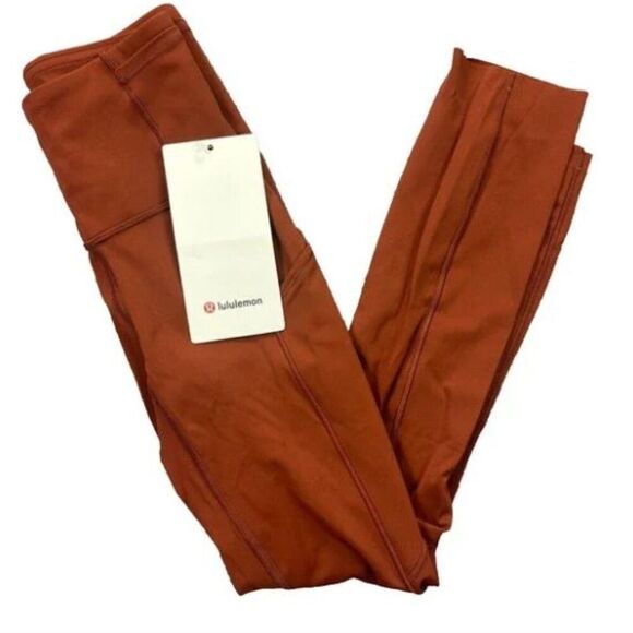 lululemon Fast and Free HR Crop 23" Dark Terracotta - Picture 3 of 4